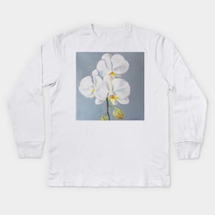 Phaelenopsis - moth orchid on blue Kids Long Sleeve T-Shirt